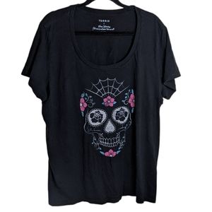 Torrid 3X Skull Short Sleeve Shirt